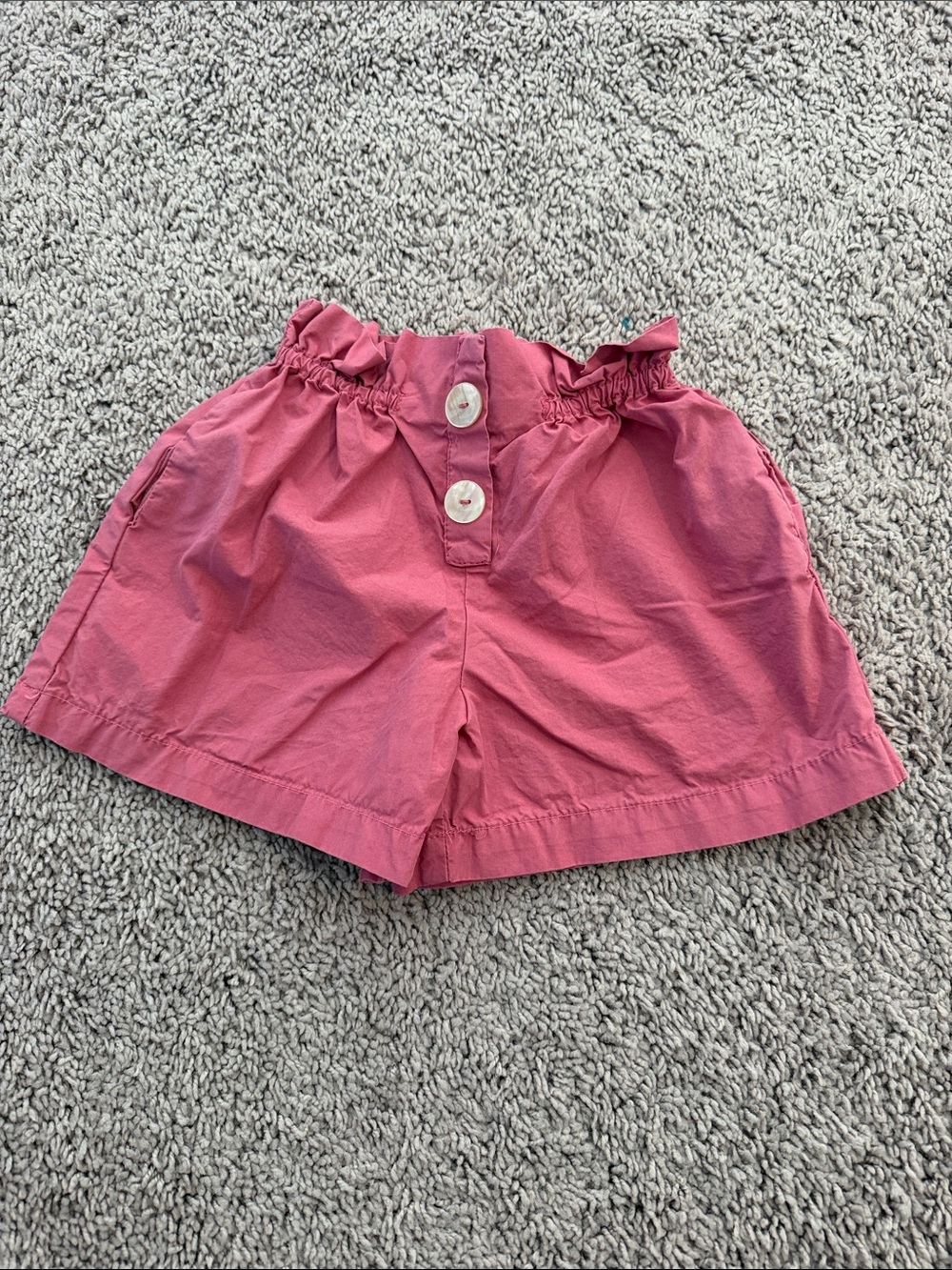 Zara Rose Pink Paperbag Waist Shorts with Button Front